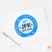New York JFK Ronde Sticker (Envelop)