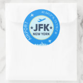 New York JFK Ronde Sticker (Tas)
