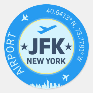 New York JFK Ronde Sticker