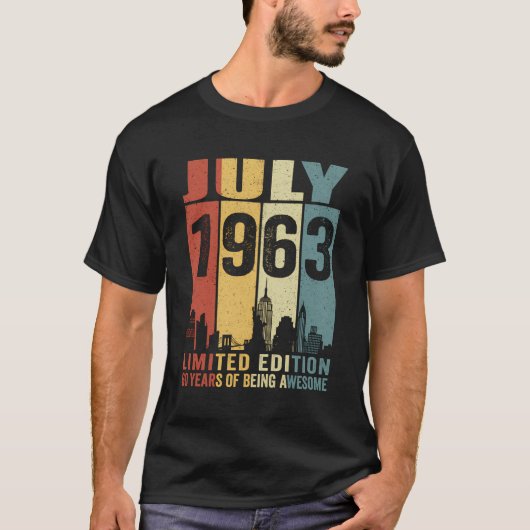  New York juli 1963 60 jaar 60e geboortejaar T-shirt (Voorkant)