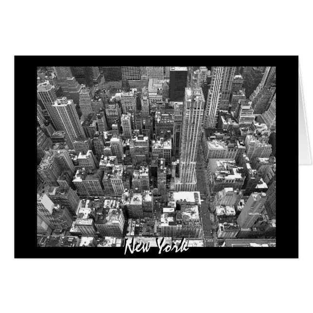 New York Kaart Cityscape New York Souvenir Kaart (Voorkant Horizontaal)
