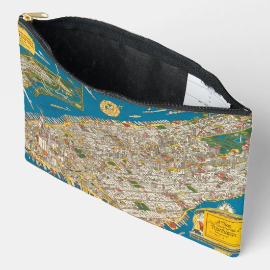  New York Kaart Cosmetische Tas (Open)