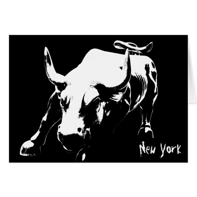 New York Kaart New York Bull Souvenir Kaart (Voorkant Horizontaal)