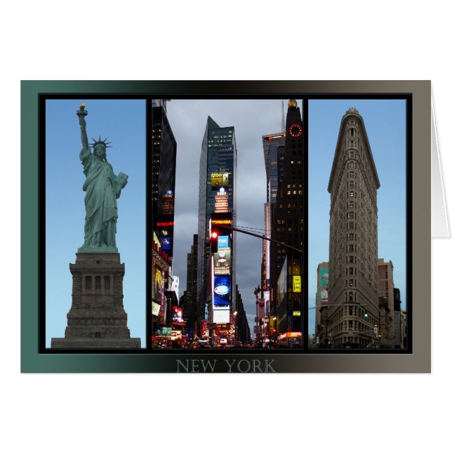 New York Kaart New York Souvenir Kaart Landmarks (Voorkant Horizontaal)