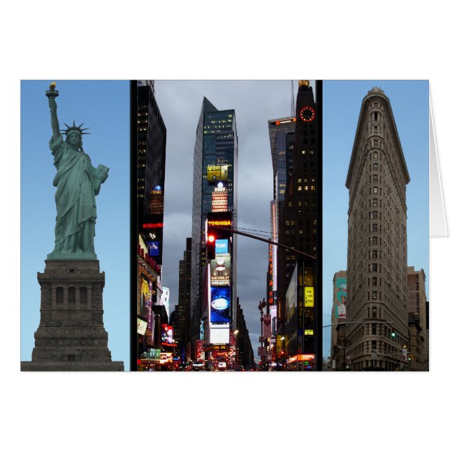 New York Kaart New York Souvenir Kaart Landmarks (Voorkant Horizontaal)
