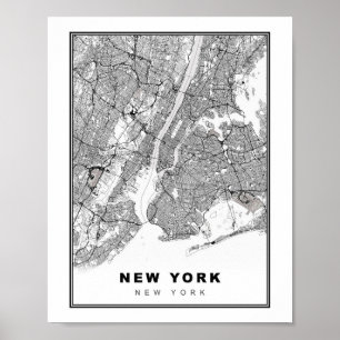 New York Kaart Poster