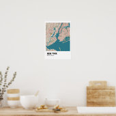 New York Kaart Poster - New York Kaart Stijl (Keuken)