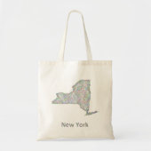 New York-kaart Tote Bag (Voorkant)