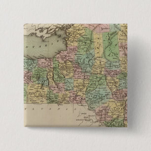 New York-kaart Vierkante Button 5,1 Cm