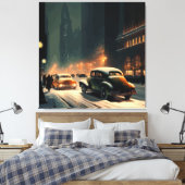 New York kerst 1930 Canvas Afdruk (Insitu (Slaapkamer))