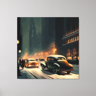 New York kerst 1930 Canvas Afdruk