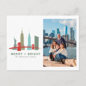 New York Kerstgebouwen, Architecture Skyline Feestdagenkaart (Voorkant)