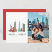 New York Kerstgebouwen, Architecture Skyline Feestdagenkaart (Voorkant / Achterkant)