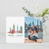 New York Kerstgebouwen, Architecture Skyline Feestdagenkaart (Staand voorkant)