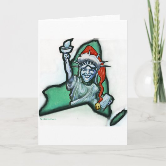 New York Kerstmis Feestdagen Kaart (Voorkant)