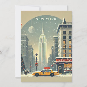 New York Kerstmis Liberty Statue Vakantie Kaart
