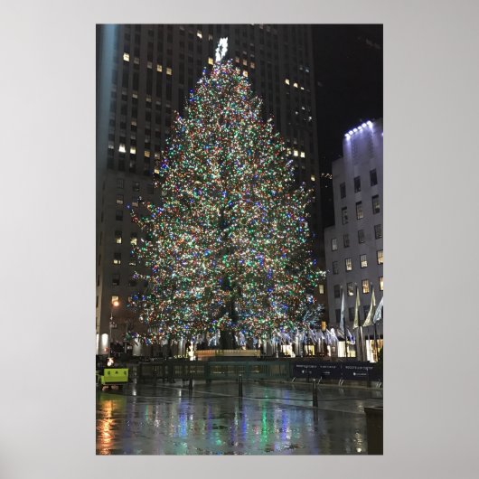 New York Kerstmis NYC Rockefeller Center Tree Poster (Voorkant)