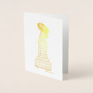 New York Kerstmis NYC Skyscraper Holiday Wreath Folie Kaarten