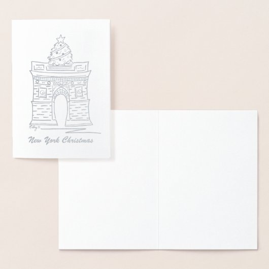 New York Kerstmis NYC Washington Square Arch Tree Folie Kaarten (Display)