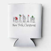 New York Kerstmis NYC Xmas Holiday Landmarks Gift Blikjeskoeler (Voorkant)