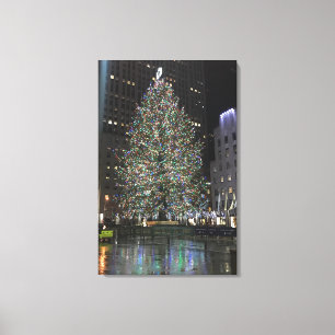New York Kerstmis Rockefeller Center Tree NYC Canvas Afdruk