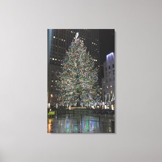 New York Kerstmis Rockefeller Center Tree NYC Canvas Afdruk (Voorkant)