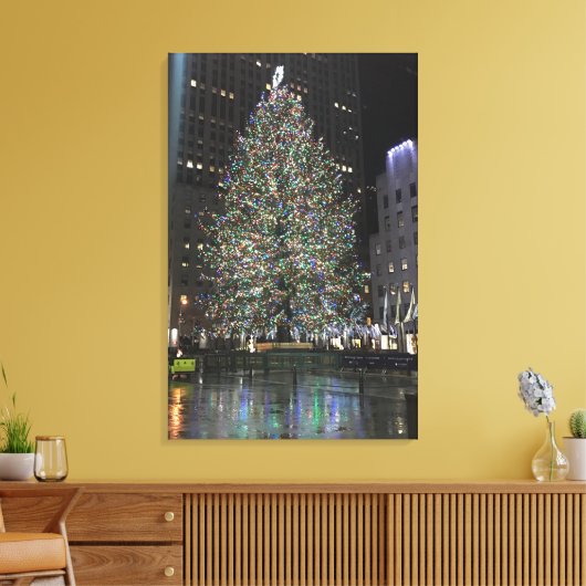 New York Kerstmis Rockefeller Center Tree NYC Canvas Afdruk (Insitu (Woonkamer))