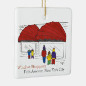 New York Kerstmis vijfde avenue raam winkelen Keramisch Ornament (Rechts)