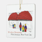 New York Kerstmis vijfde avenue raam winkelen Keramisch Ornament (Links)