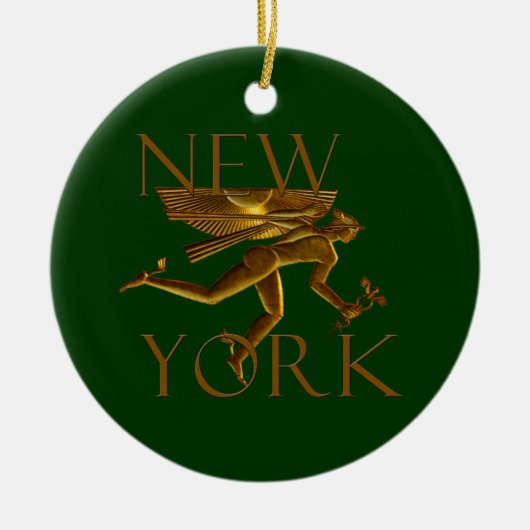 New York kerstversiering Keramisch Ornament (Voorkant)