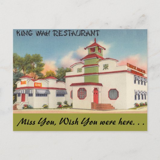 New York, King Wah Restaurant Briefkaart (Voorkant)