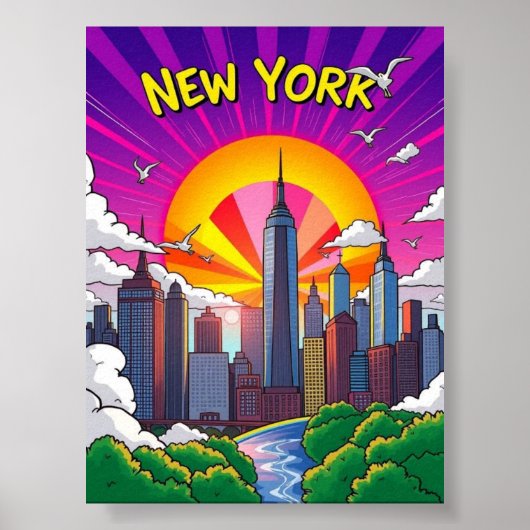 New York kleurrijk Poster (Voorkant)
