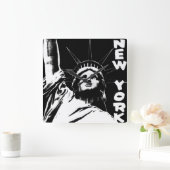 New York Klock Statue of Liberty Wall Clock Vierkante Klok (Huis)