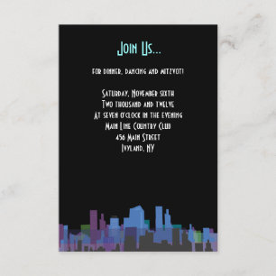 New York Lady Liberty Bar Bat Mitzvah Party Card Kaart