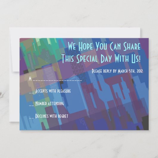 New York Lady Liberty Bar Bat Mitzvah Reply Kaart (Voorkant)