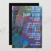 New York Lady Liberty Bar Bat Mitzvah Uitnodiging (Voorkant / Achterkant)