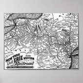 New York Lake Erie en Westerne Railroad 1884 Map Poster (Voorkant)