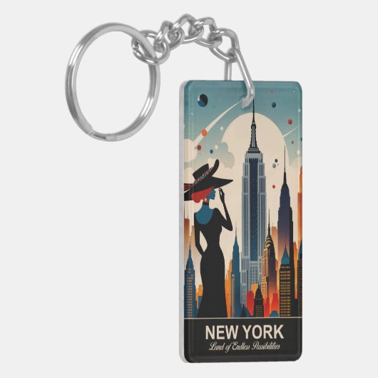 New York: Land van eindeloze mogelijkheden Sleutelhanger (Voorkant Links)