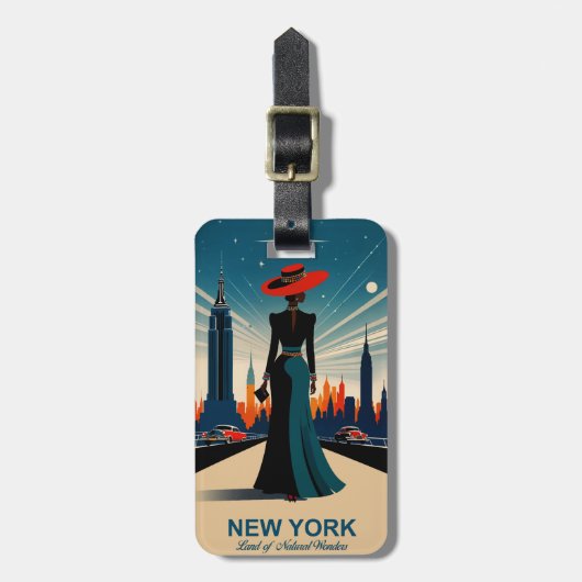 New York: Land van Natuurwonderen Bagagelabel (Voorkant verticaal)