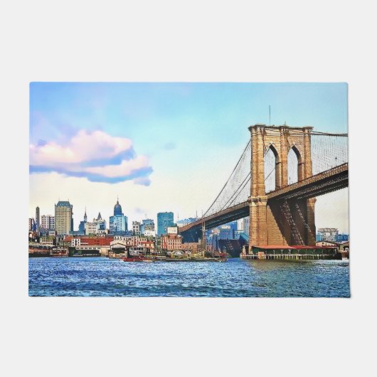 New York-landhoofd van de Brooklyn Bridge Deurmat (Voorkant)