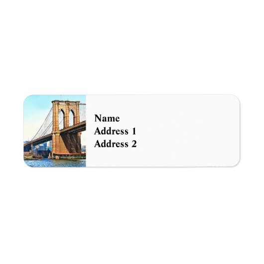 New York-landhoofd van de Brooklyn Bridge Etiket (Voorkant)
