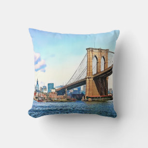 New York-landhoofd van de Brooklyn Bridge Kussen