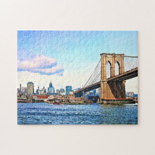 New York-landhoofd van de Brooklyn Bridge Legpuzzel (Horizontaal)