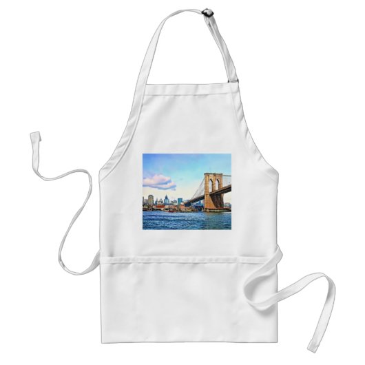 New York-landhoofd van de Brooklyn Bridge Standaard Schort (Voorkant)
