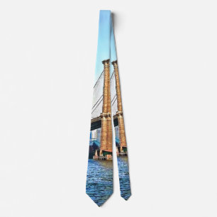 New York-landhoofd van de Brooklyn Bridge Stropdas