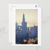 New York Landscape, Hiroshi Yoshida, Woodcut Briefkaart (Voorkant / Achterkant)