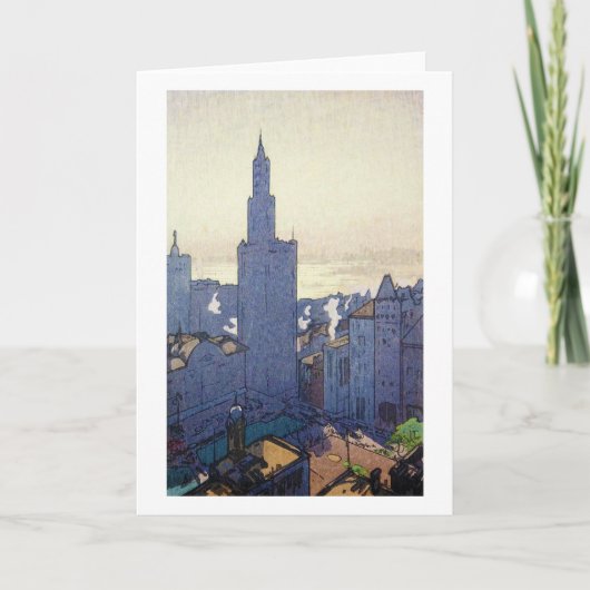 New York Landscape, Hiroshi Yoshida, Woodcut Kaart (Voorkant)