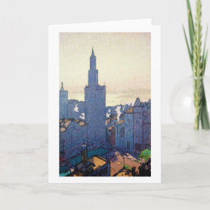 New York Landscape, Hiroshi Yoshida, Woodcut Kaart