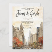 New York Landschap Bruiloft Bestemming Uitnodiging (Voorkant)