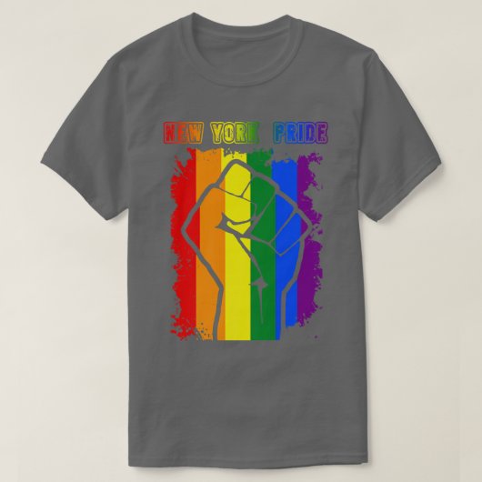 New York LGBT Pride Month LGBTQ Rainbow Flag voor  T-shirt (Design voorkant)